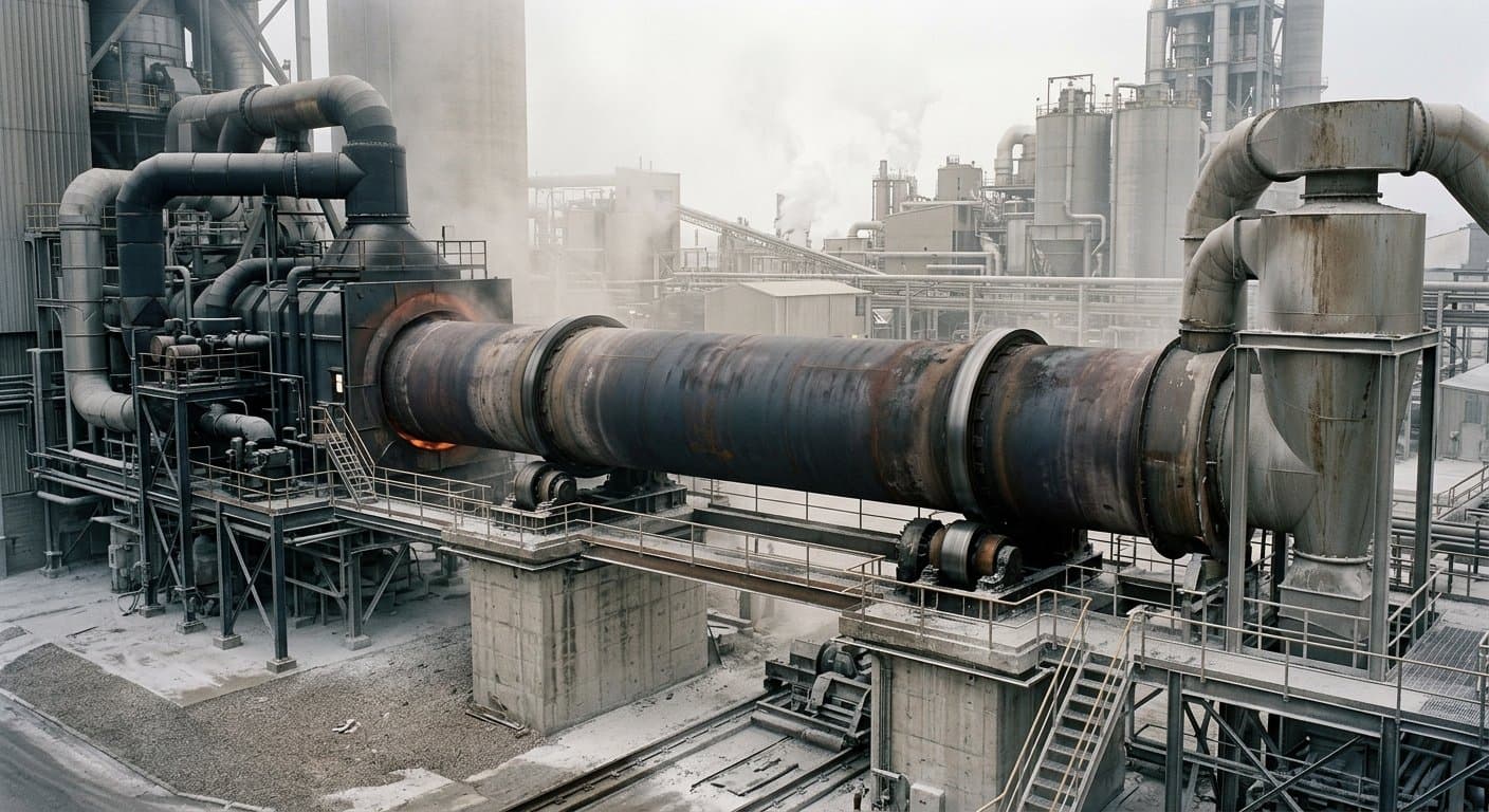 Titanium dioxide calciner rotary kiln illustrating chemical industry kiln sealing
