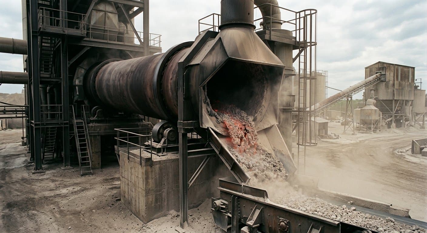 Rotary lime kiln illustrating lime kiln sealing for limestone and dolomite calcination